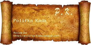 Polifka Kada névjegykártya